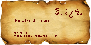 Bogoly Áron névjegykártya
