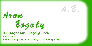 aron bogoly business card