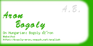 aron bogoly business card